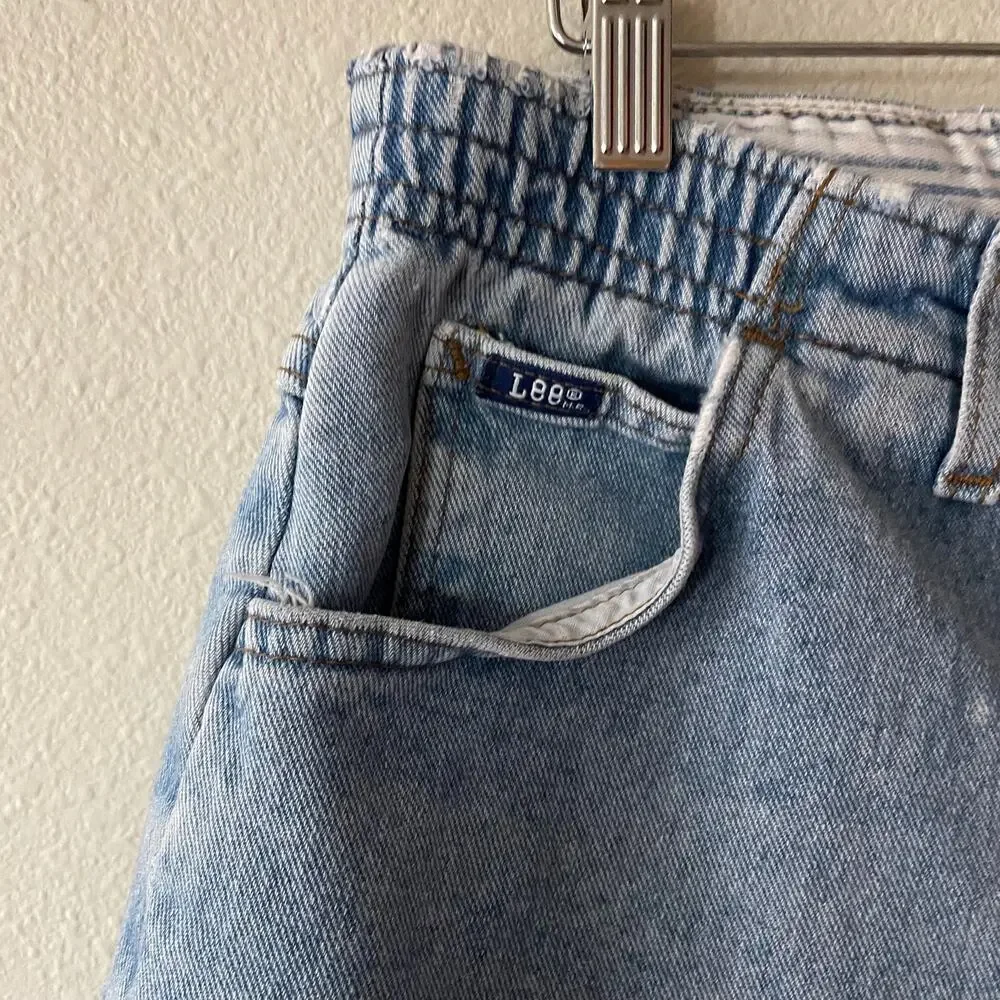 90s vintage LEE long denim shorts light wash baggy mom jean shorts